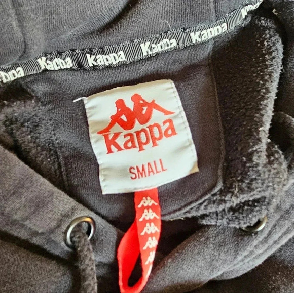 Kappa Size S men's graphic print Black pullover hoodie Spellout logo - Picture 6 of 7
